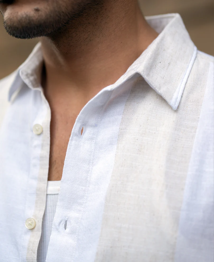 Natural & White Blend Stripe Shirt - Image 4