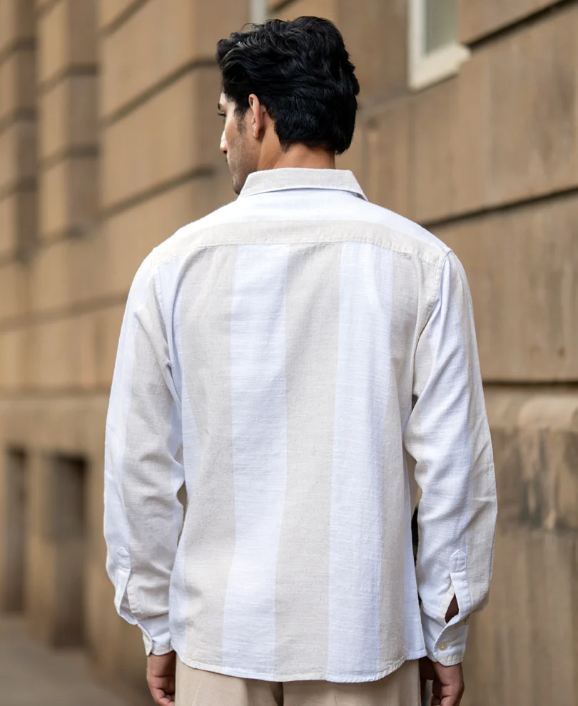 Natural & White Blend Stripe Shirt - Image 5