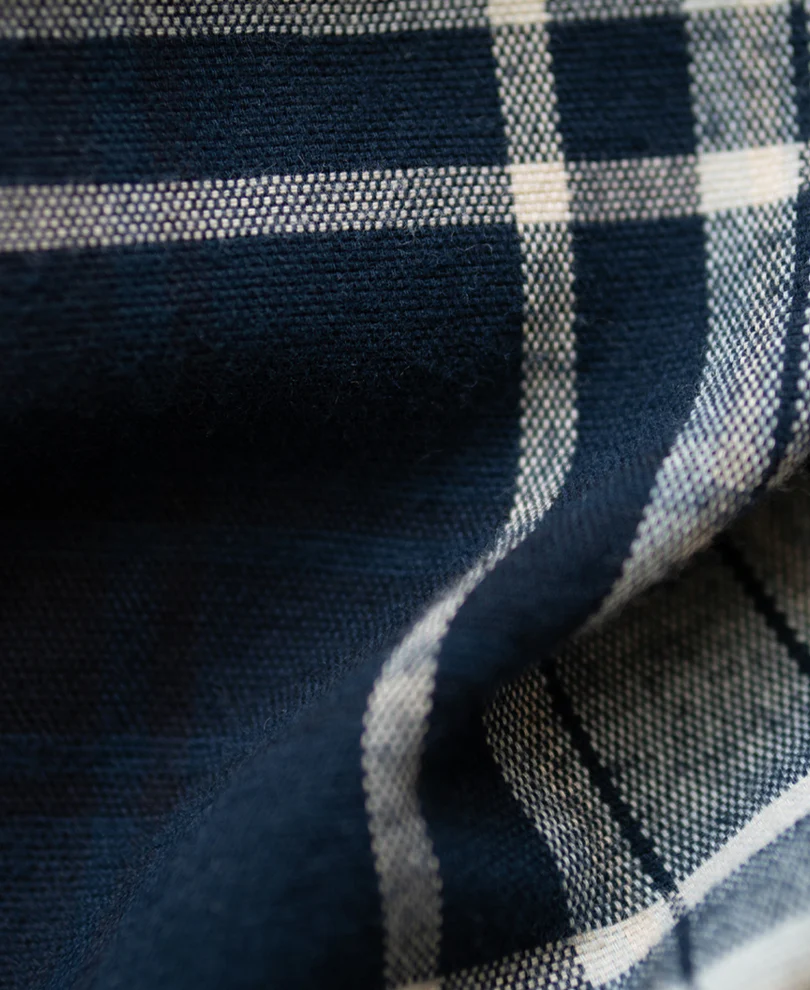 Navy Structured Checks Shirt 100% Cotton - Image 4