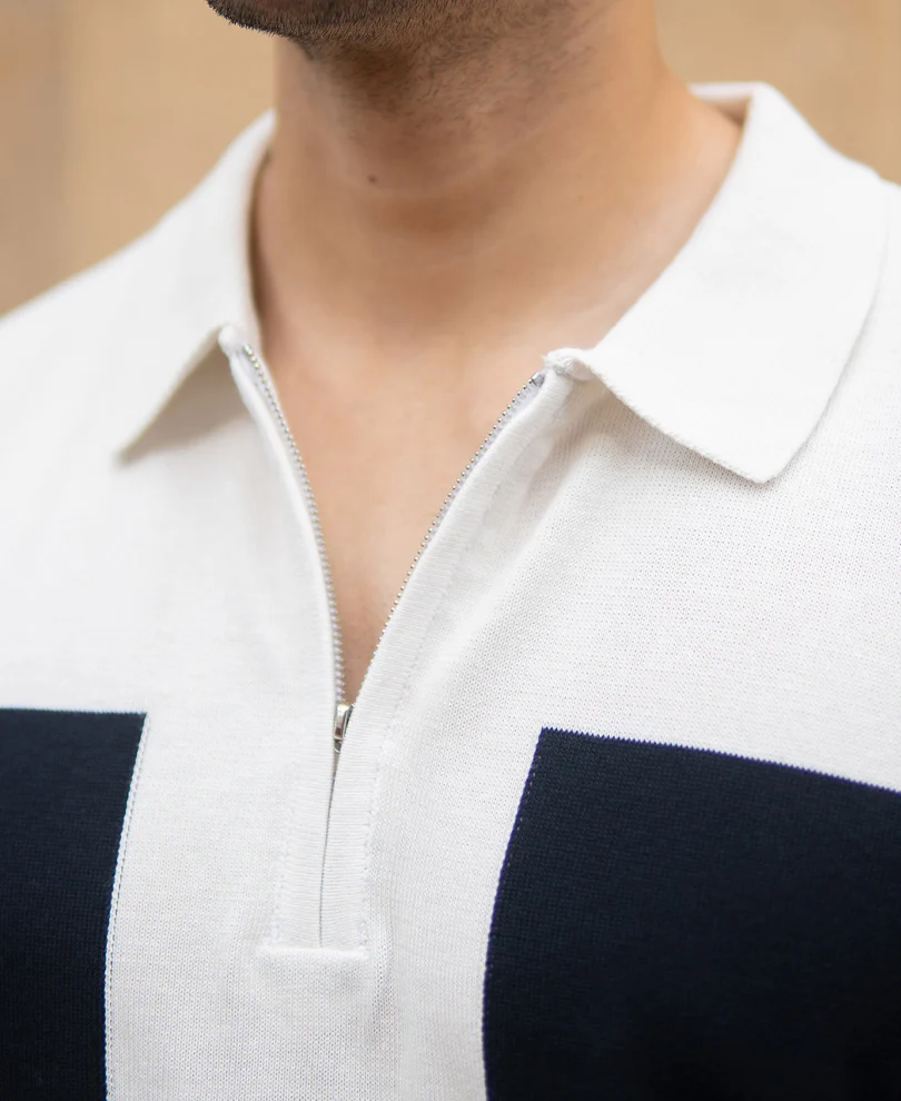 Navy Colour Block T-Shirt 100% Cotton - Image 3