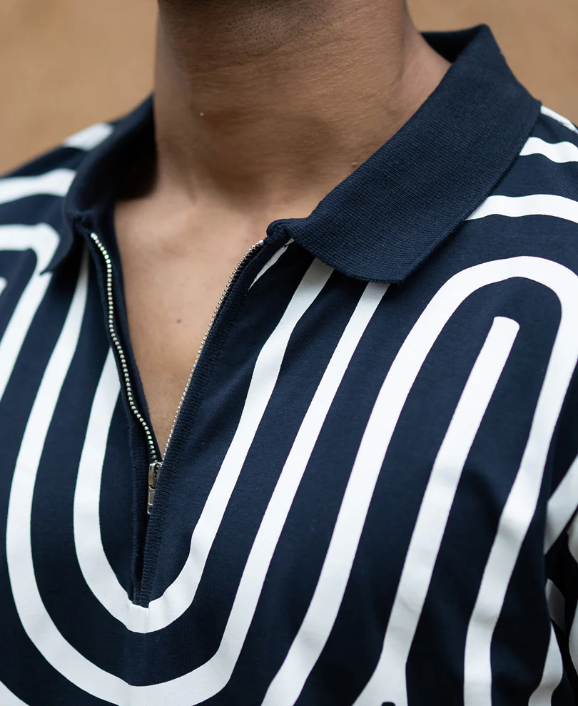 Navy Lightweight Printed T-Shirt 100% Cotton - Image 4