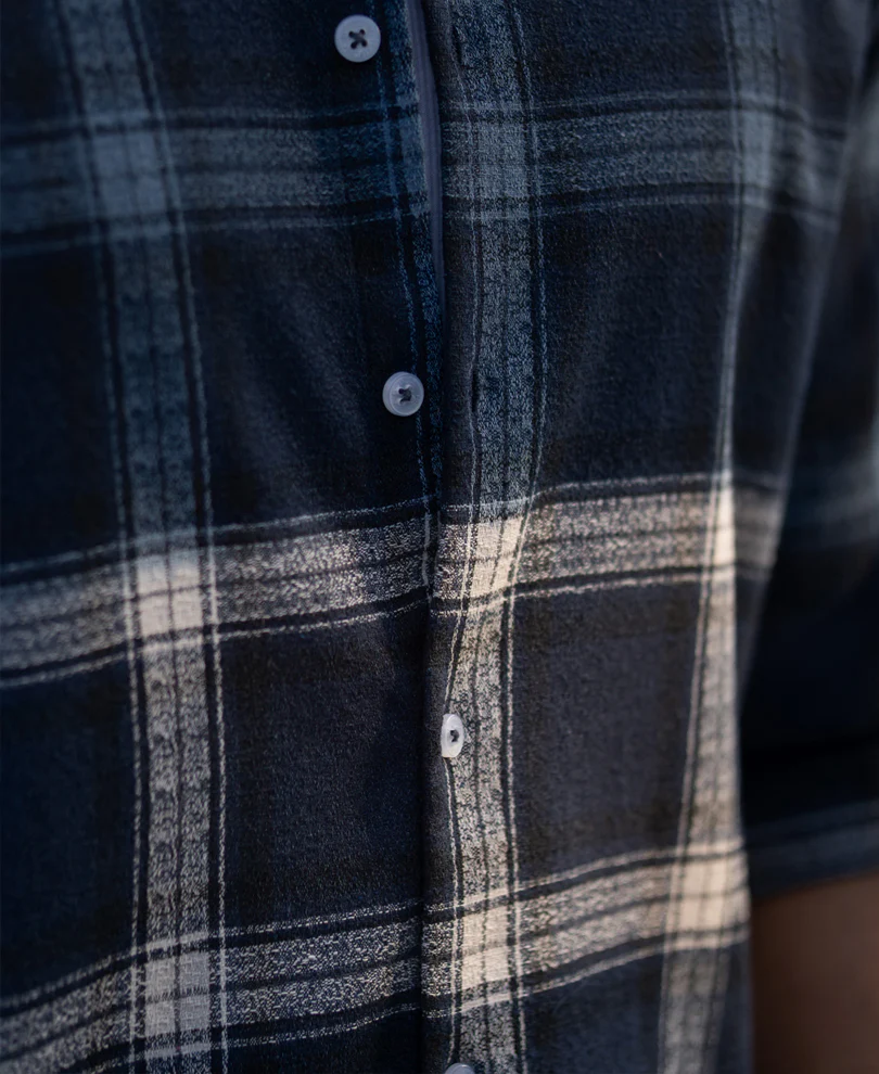 Navy Ombre Checks Shirt - Image 4