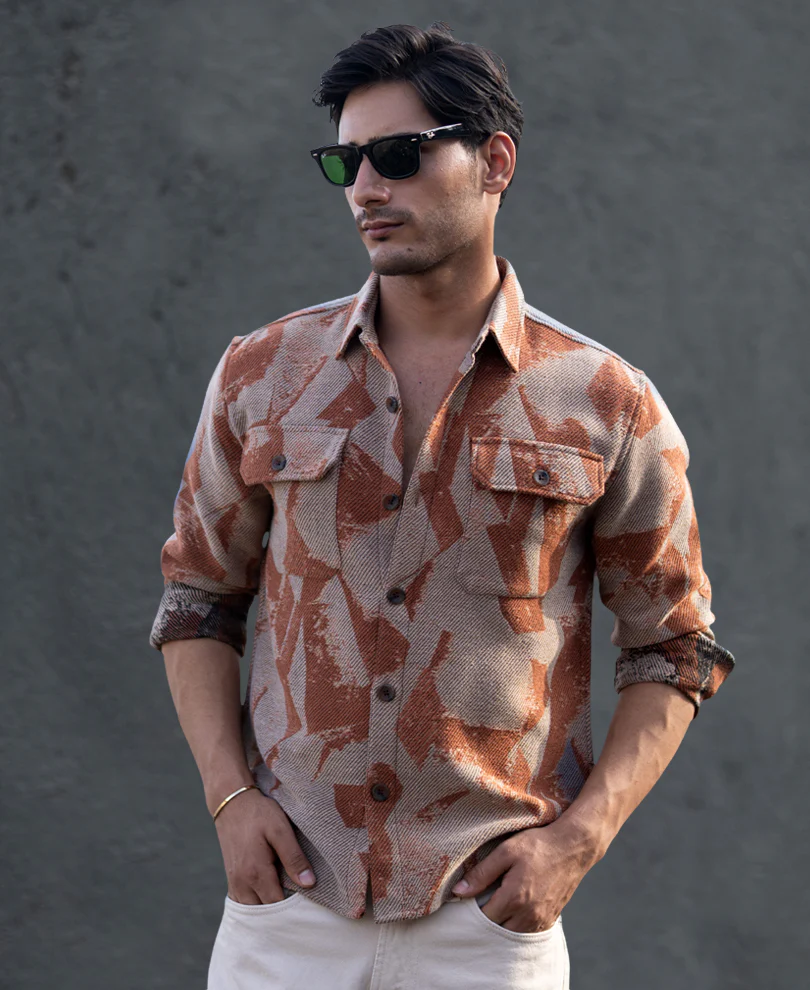 Ochre Jacquard Overshirt - Image 2