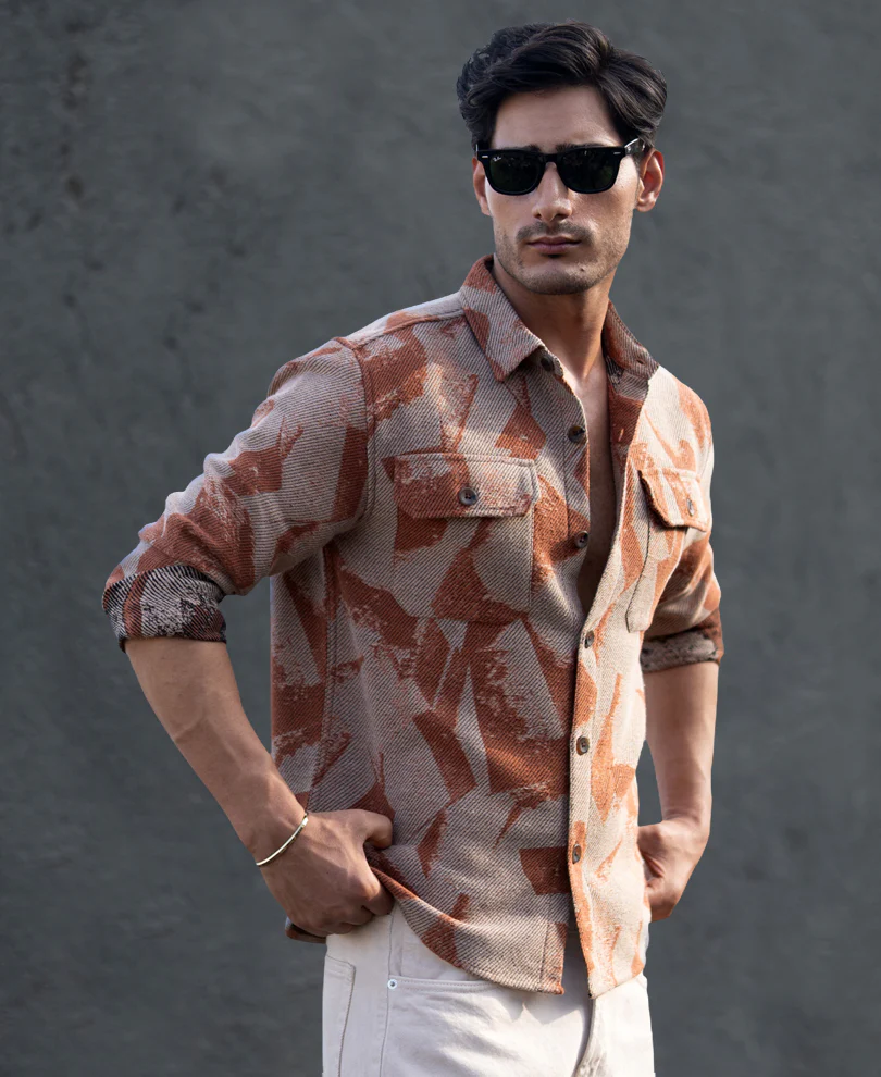 Ochre Jacquard Overshirt - Image 3