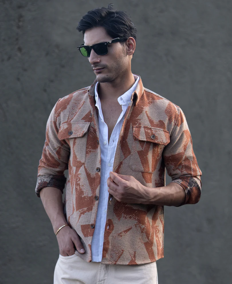 Ochre Jacquard Overshirt - Image 4