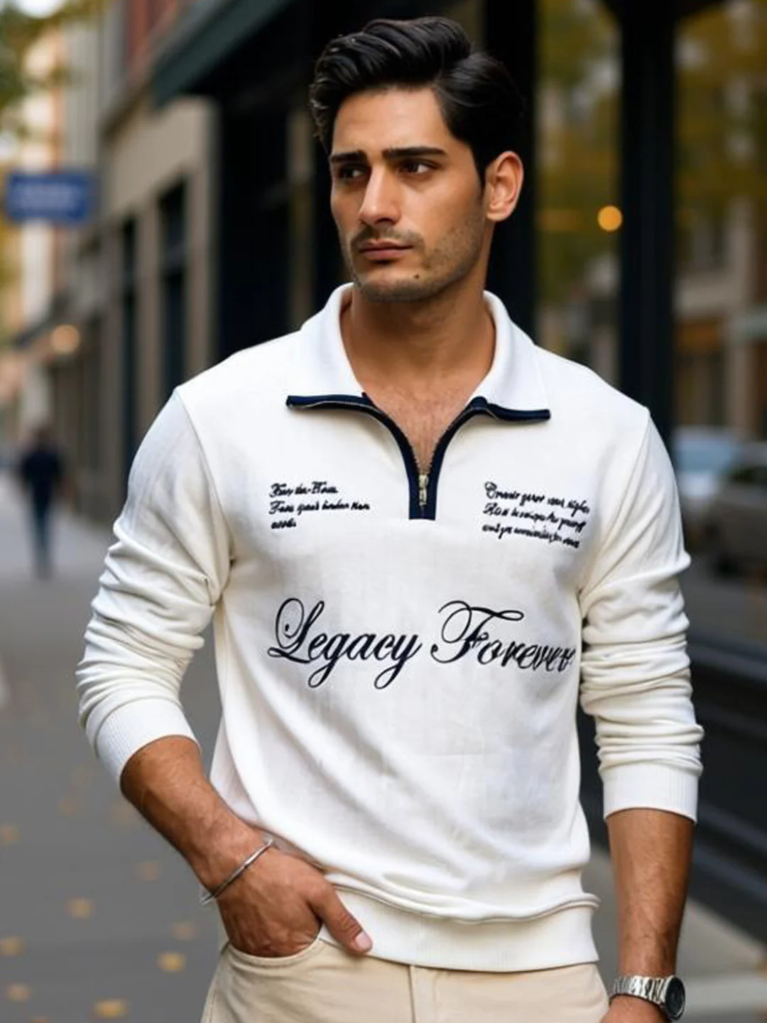 Off-White Contrast Embroidery T-Shirt - Image 3