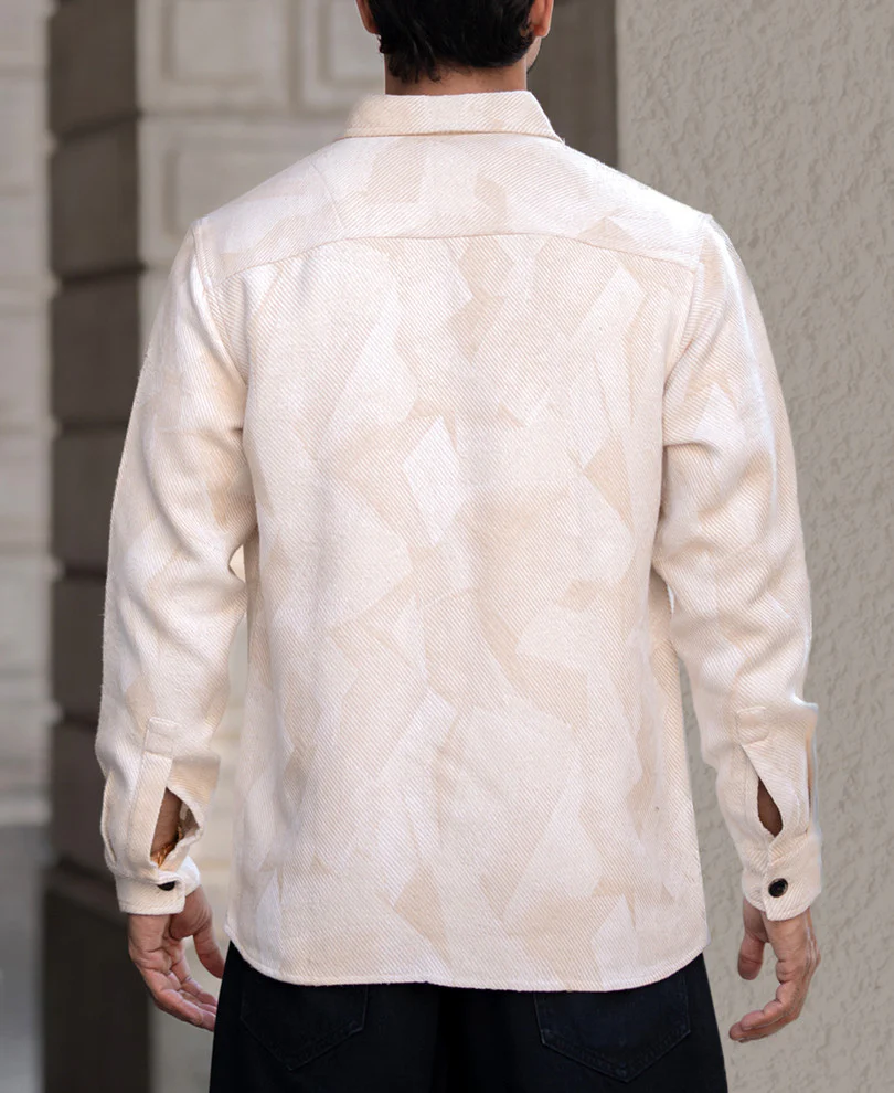 Off-White Double Pockets Regular Fit Full Sleeves Shirt - Image 3