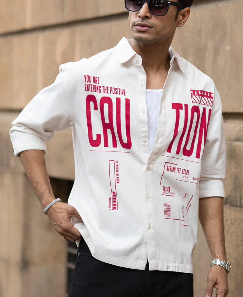 Off-White Graphic Twill Shirt 100% Cotton - Image 2