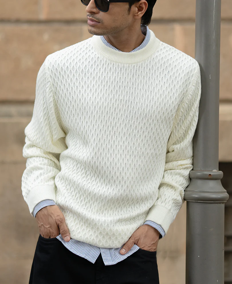 Off White Knitted T-Shirt - Image 2