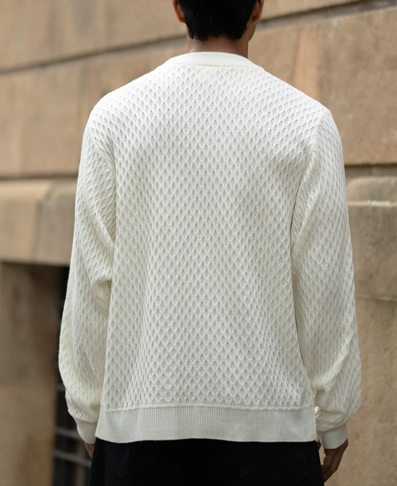 Off White Knitted T-Shirt - Image 5