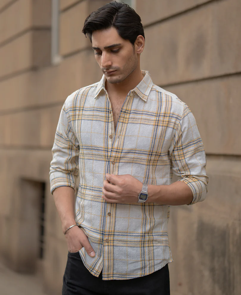 Off-White Lightweight Structure Checks Shirt - Image 3