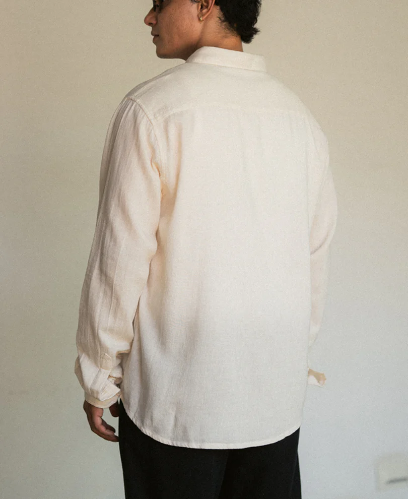 Off White Linen Blend Shirt - Image 6