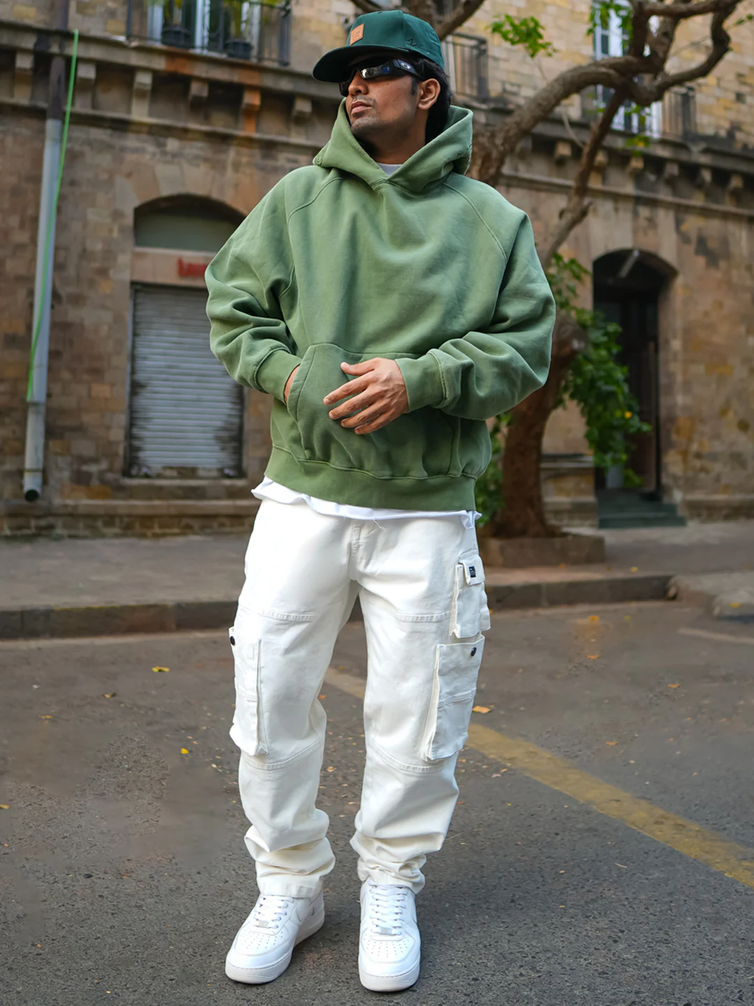 Off White Patch Pockets Denim Jeans 100% Cotton - Image 6
