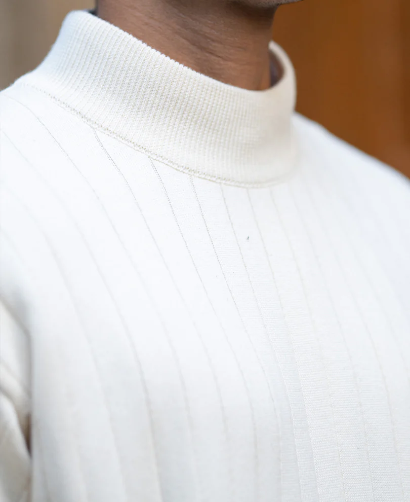 Off-White Structure Stripe High Neck T-Shirt - Image 4