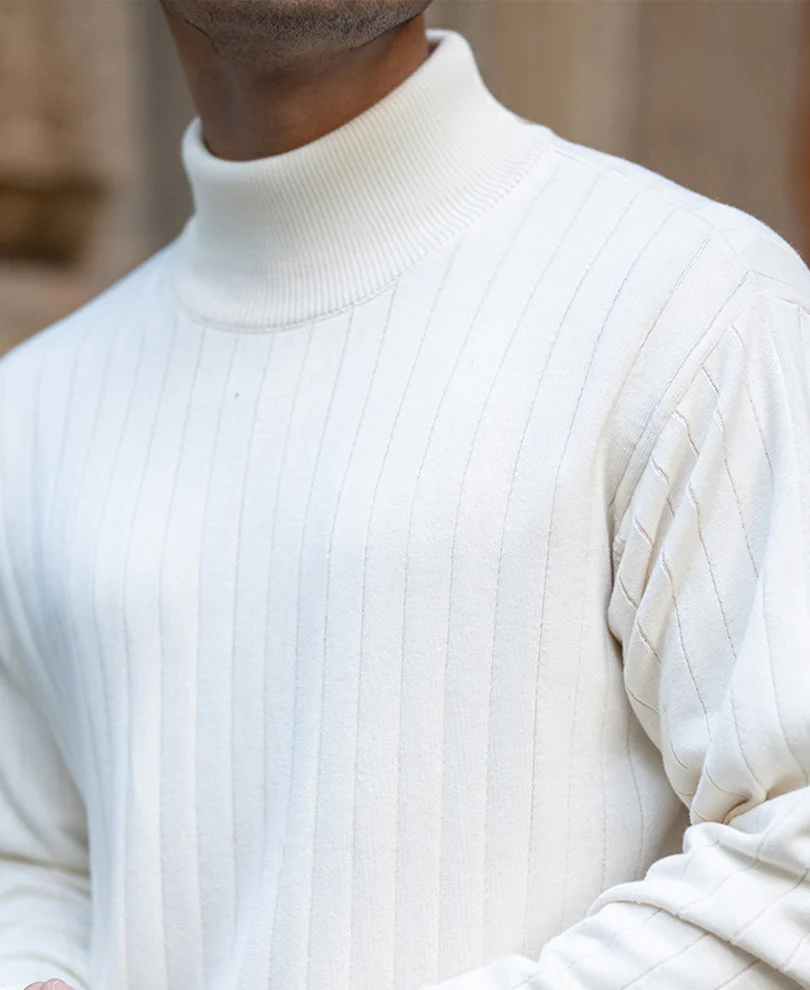 Off-White Structure Stripe High Neck T-Shirt - Image 5
