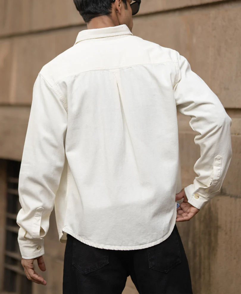 Off-White Structured Shirt With Pockets 100% Cotton - Image 5