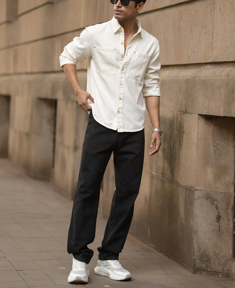Off-White Structured Shirt With Pockets 100% Cotton - Image 6