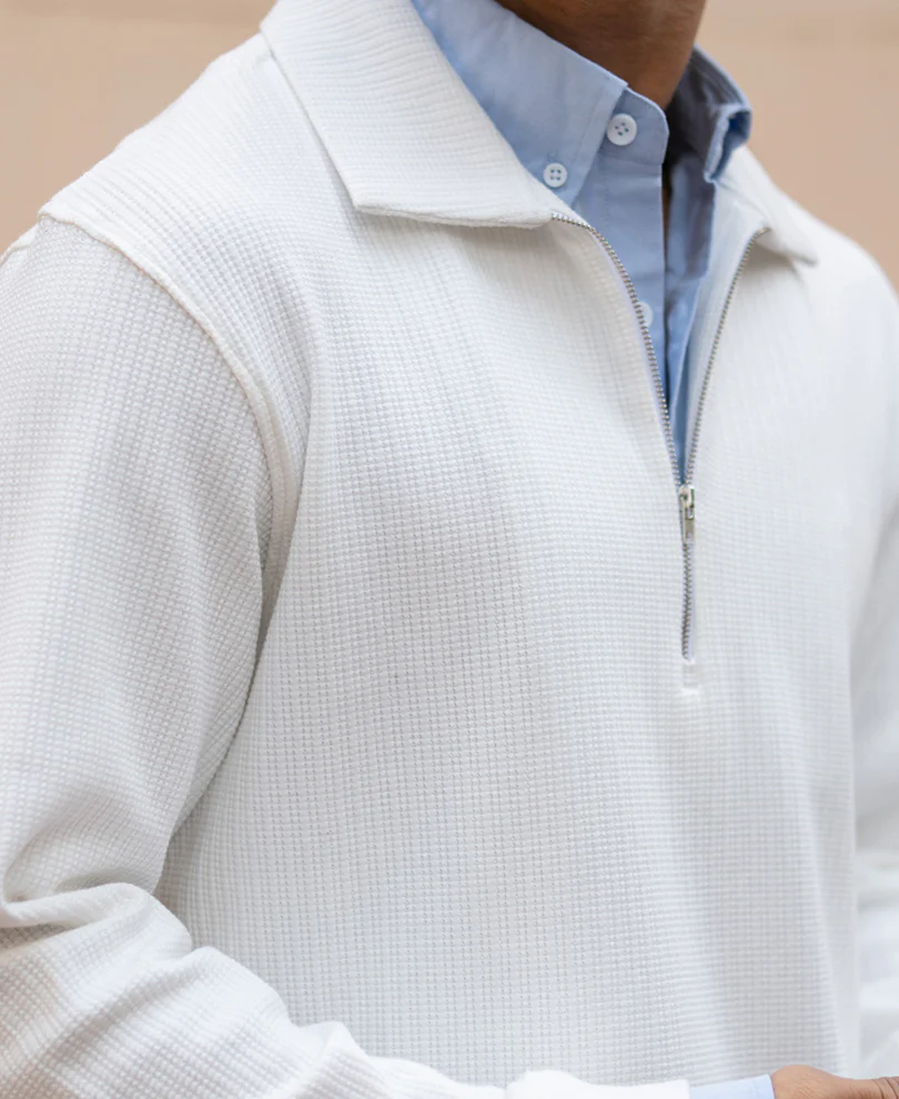 Offwhite Contrast Polo T-Shirt - Image 3