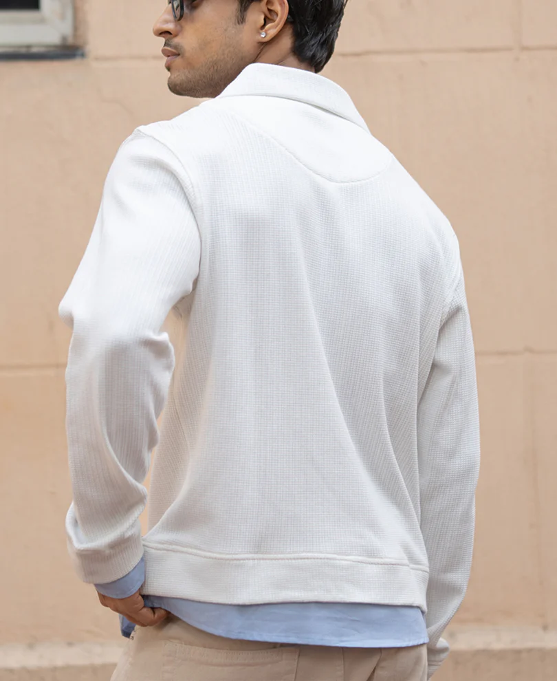 Offwhite Contrast Polo T-Shirt - Image 5