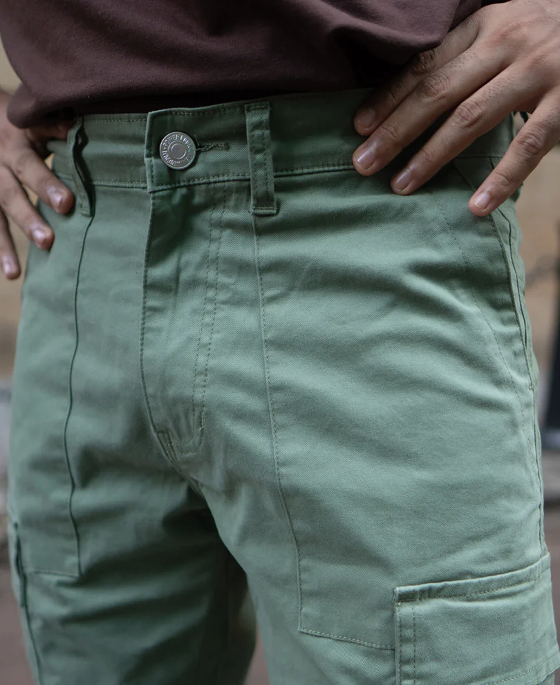 Olive Cotton Cargo Pant - Image 6