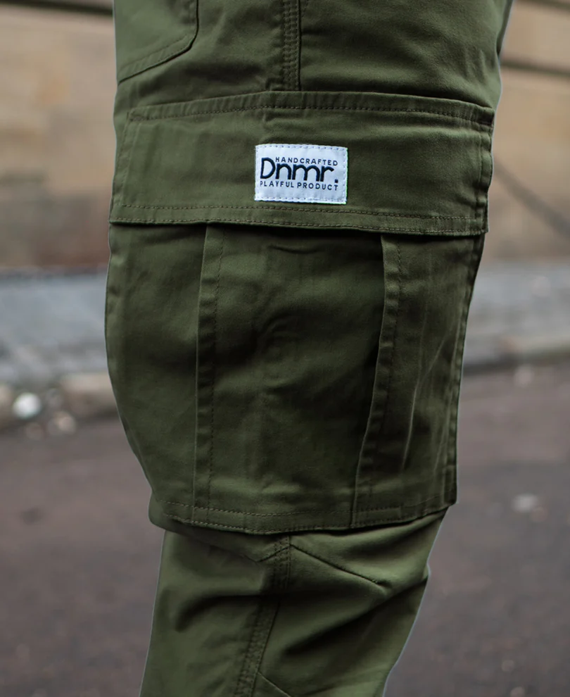 Olive Cotton Cargo Pants - Image 3