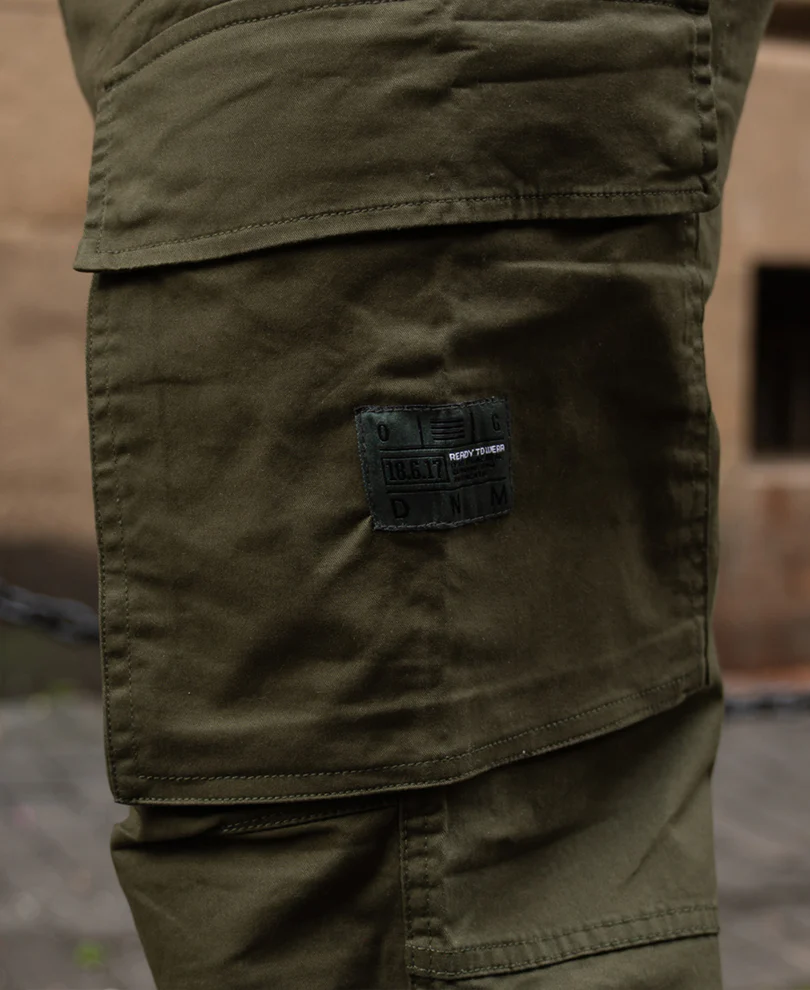 Olive Cotton Cargo Trouser - Image 5