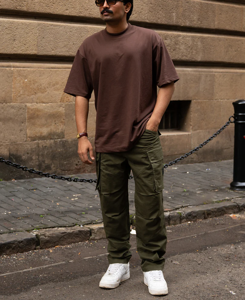 Olive Cotton Cargo Trouser - Image 7