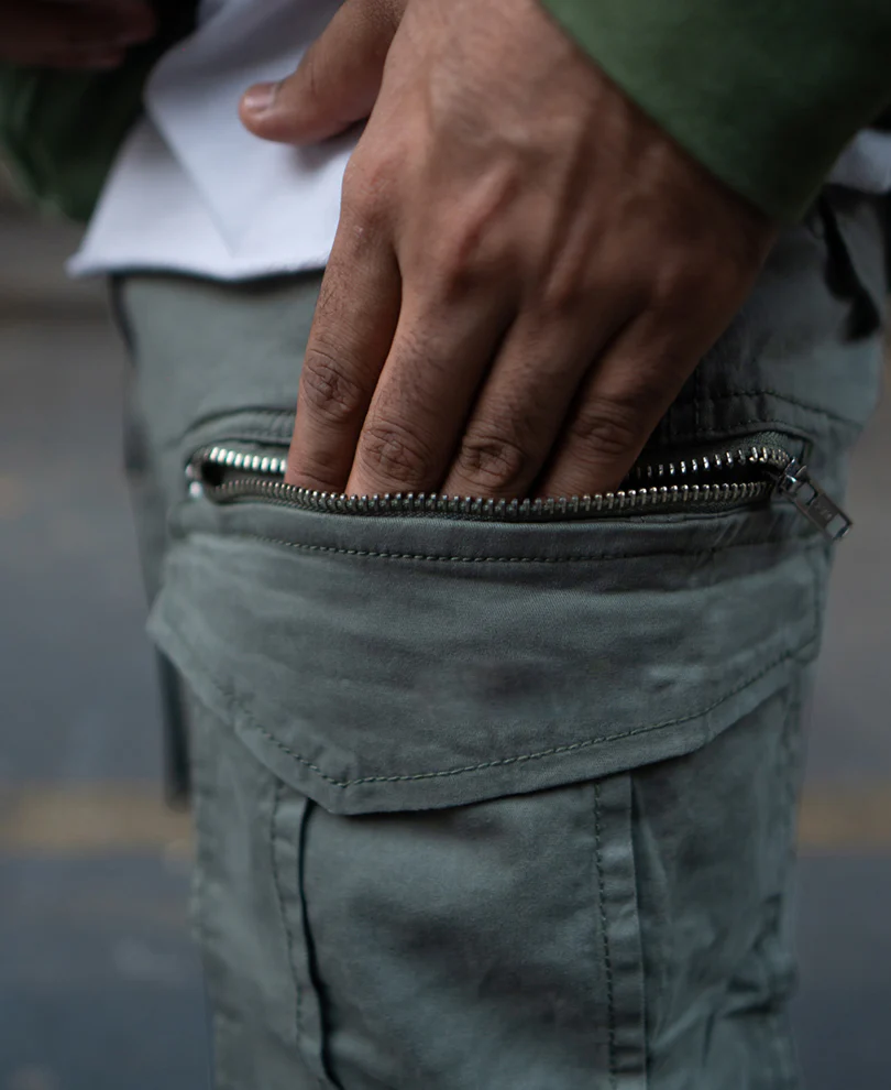 Olive Regular Fit Cargo Pant 100% Cotton - Image 5