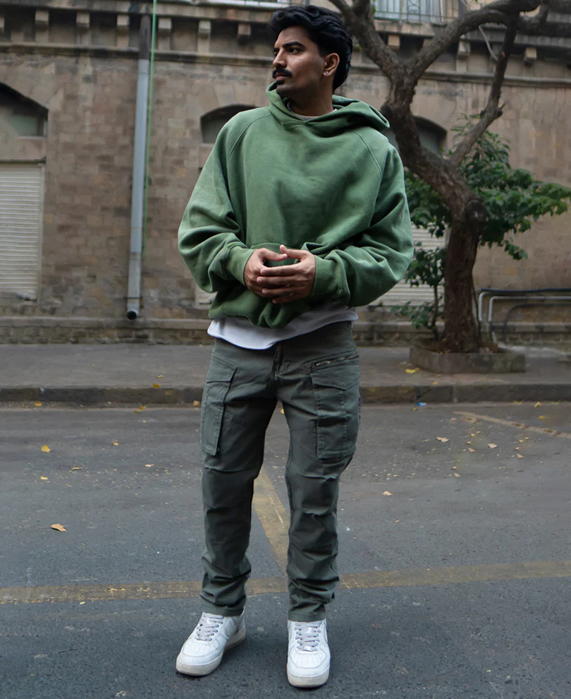 Olive Regular Fit Cargo Pant 100% Cotton - Image 6