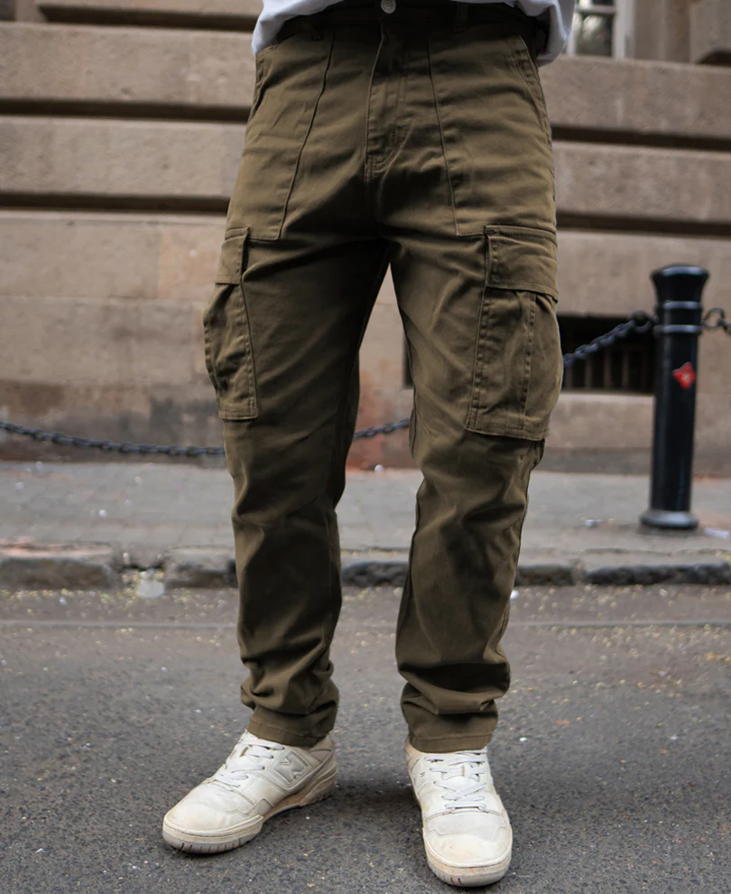 Olive Regular Fit Cotton Cargo Pant - Image 2