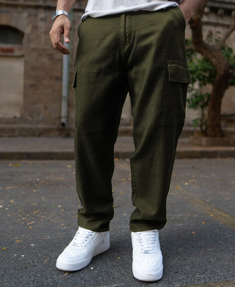 Olive Structured Trouser 100% Cotton - Image 2
