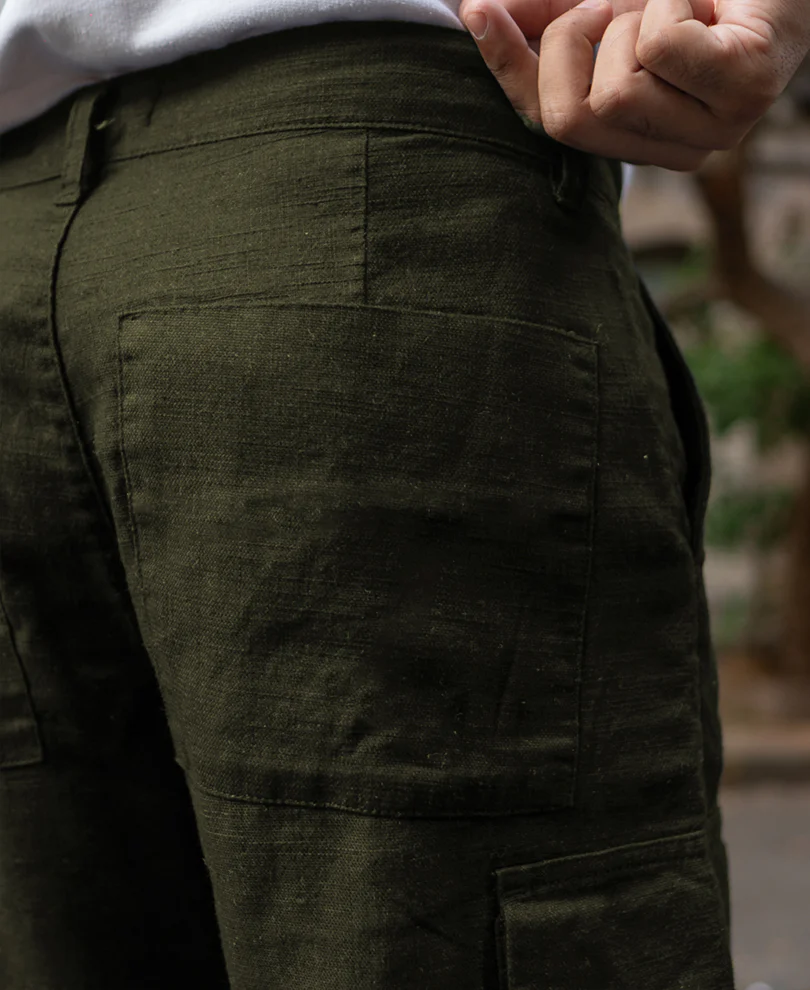 Olive Structured Trouser 100% Cotton - Image 4
