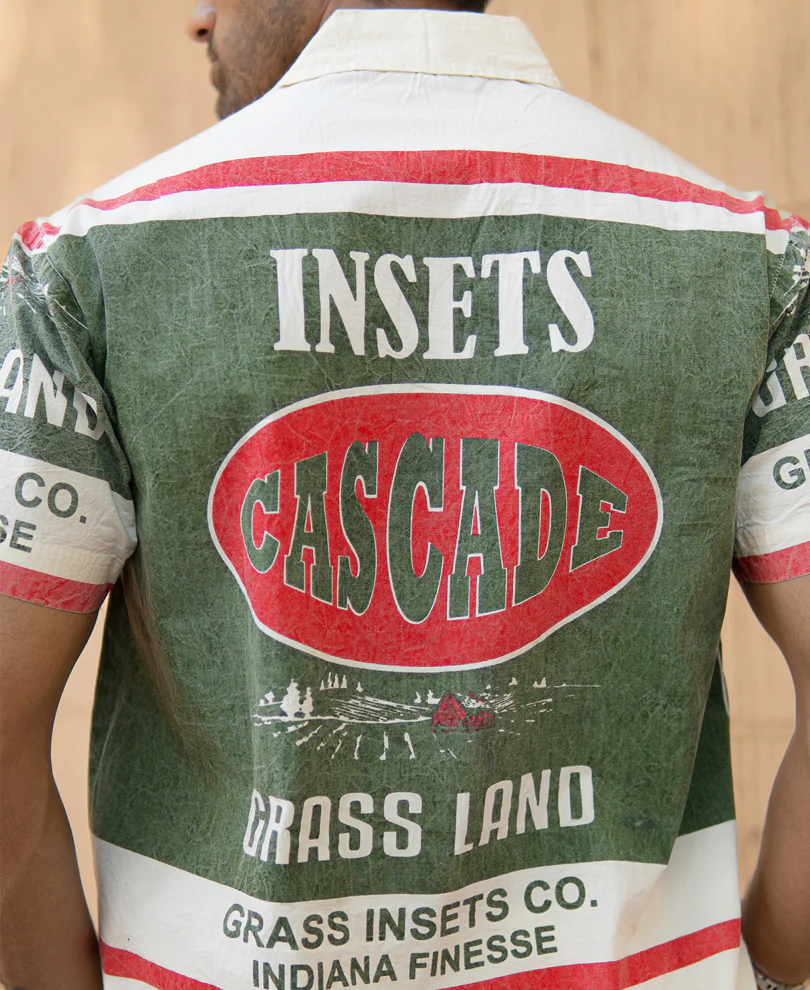 Olive Washed Printed Shirt 100% Cotton - Image 4