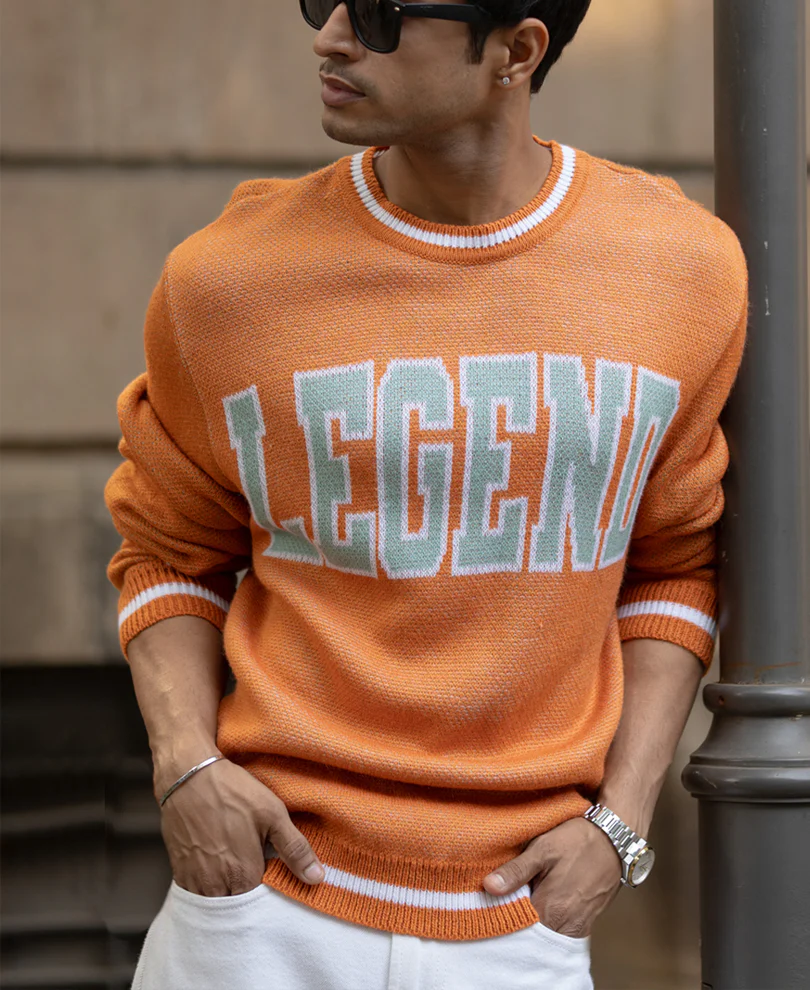 Orange Jacquard T-Shirt - Image 2