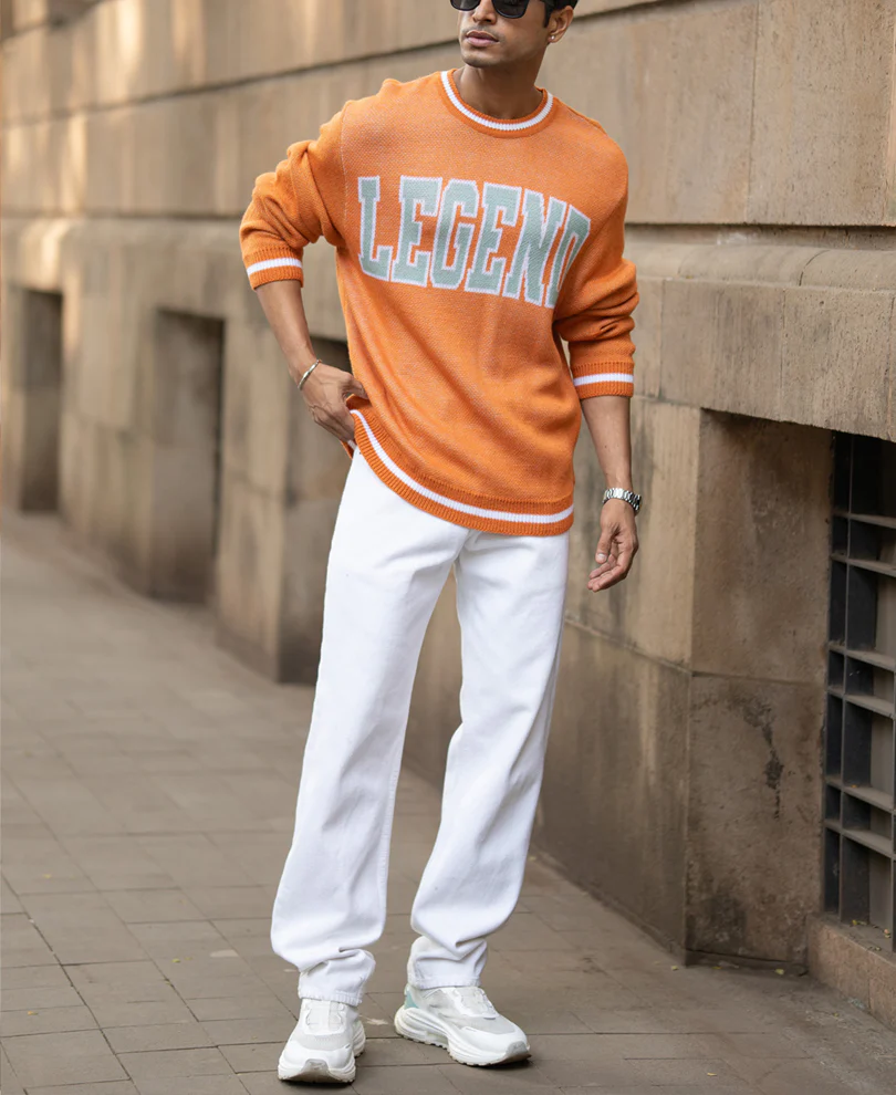 Orange Jacquard T-Shirt - Image 6