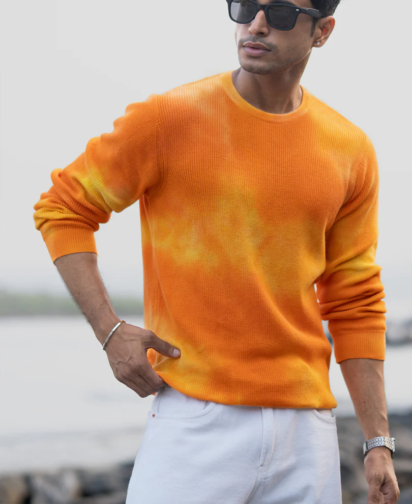 Orange Tie Dye T-Shirt 100% Cotton - Image 2