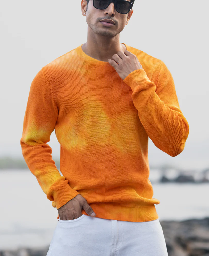 Orange Tie Dye T-Shirt 100% Cotton - Image 3