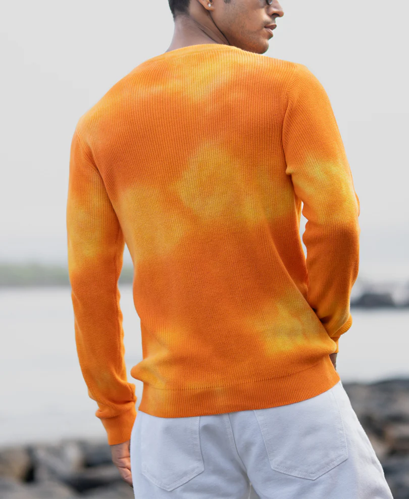 Orange Tie Dye T-Shirt 100% Cotton - Image 6