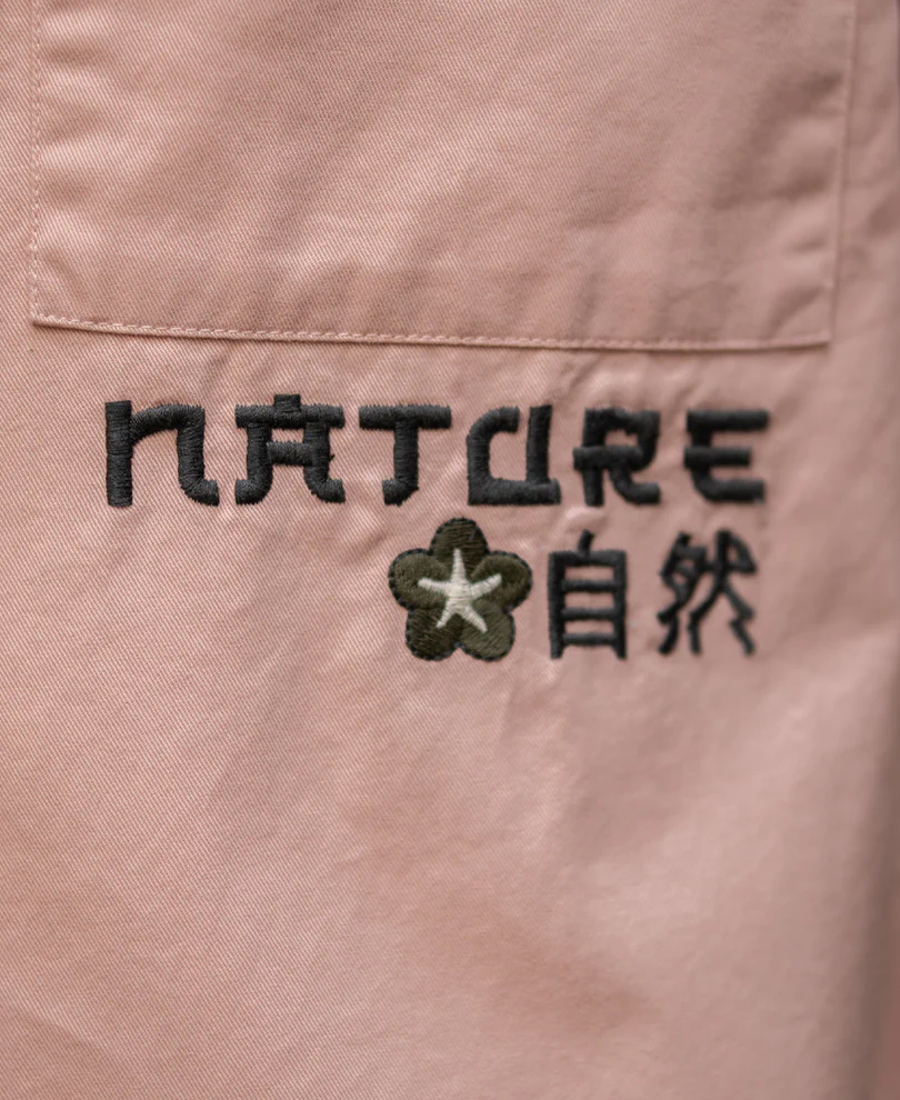 Pastel Pink Embroidered Shirt 100% Cotton - Image 4