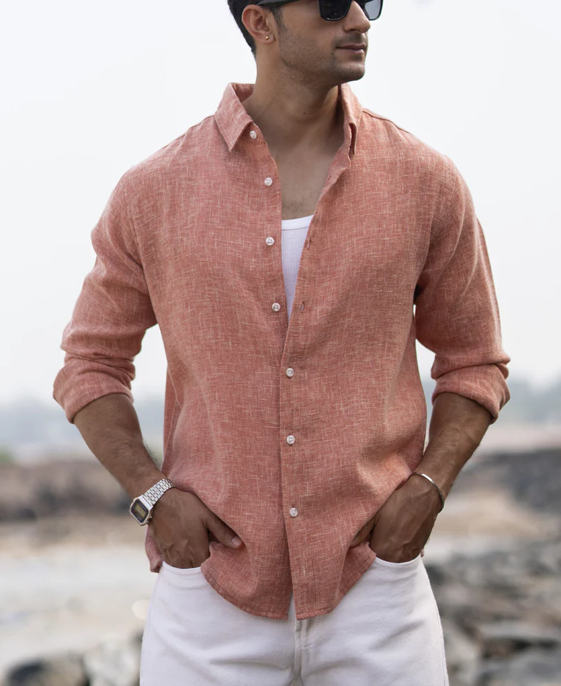 Peach Structured Shirt - Image 2