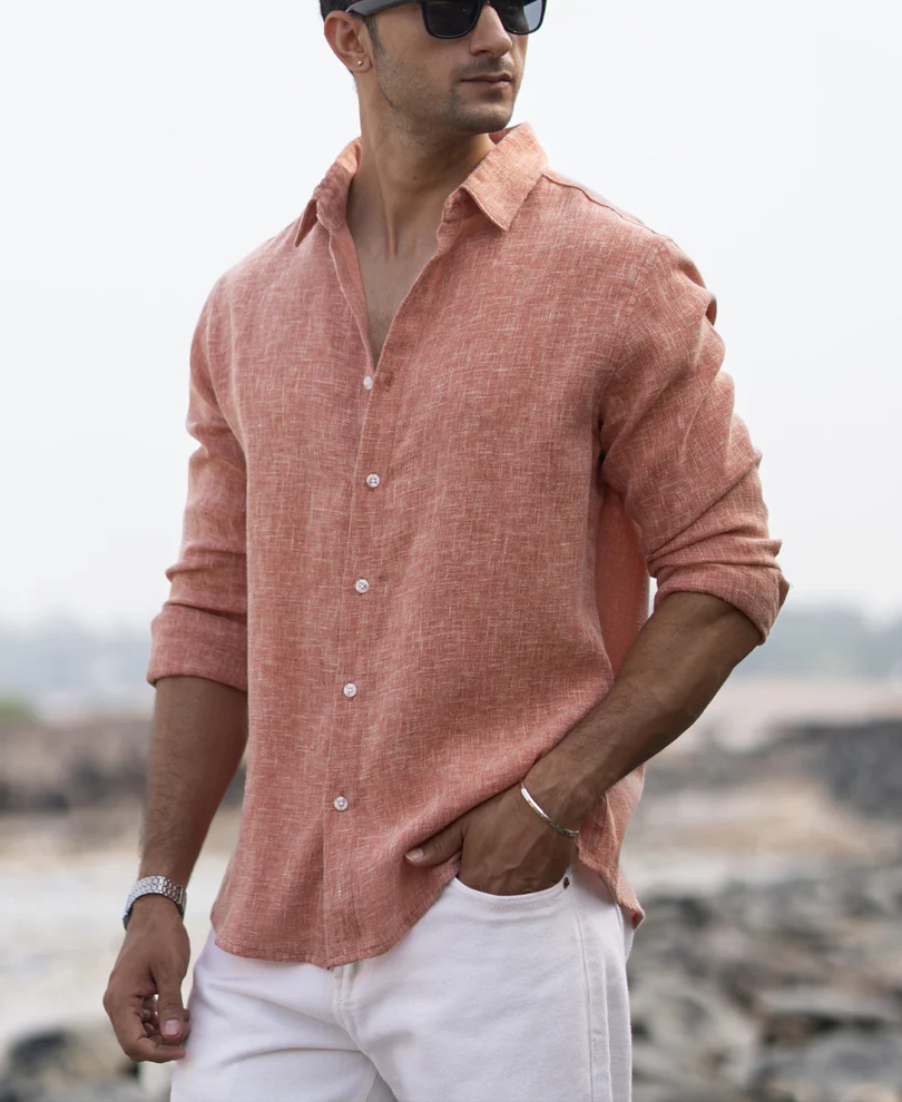 Peach Structured Shirt - Image 3