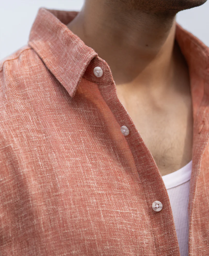 Peach Structured Shirt - Image 4