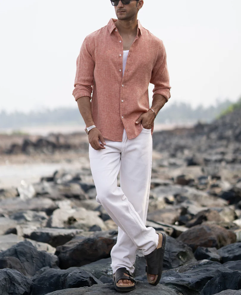 Peach Structured Shirt - Image 6