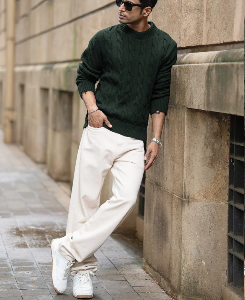 Pine Distressed Cable Knit T-Shirt - Image 7