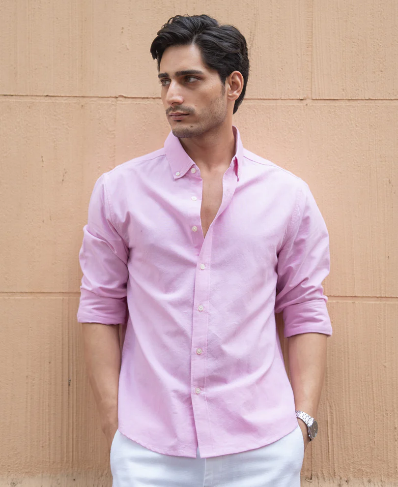 Pink Oxford Shirt 100% Cotton - Image 3