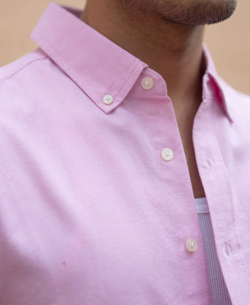 Pink Oxford Shirt 100% Cotton - Image 4