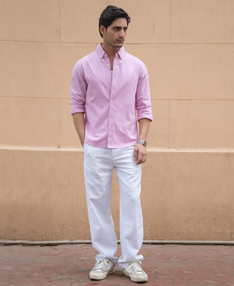 Pink Oxford Shirt 100% Cotton - Image 7