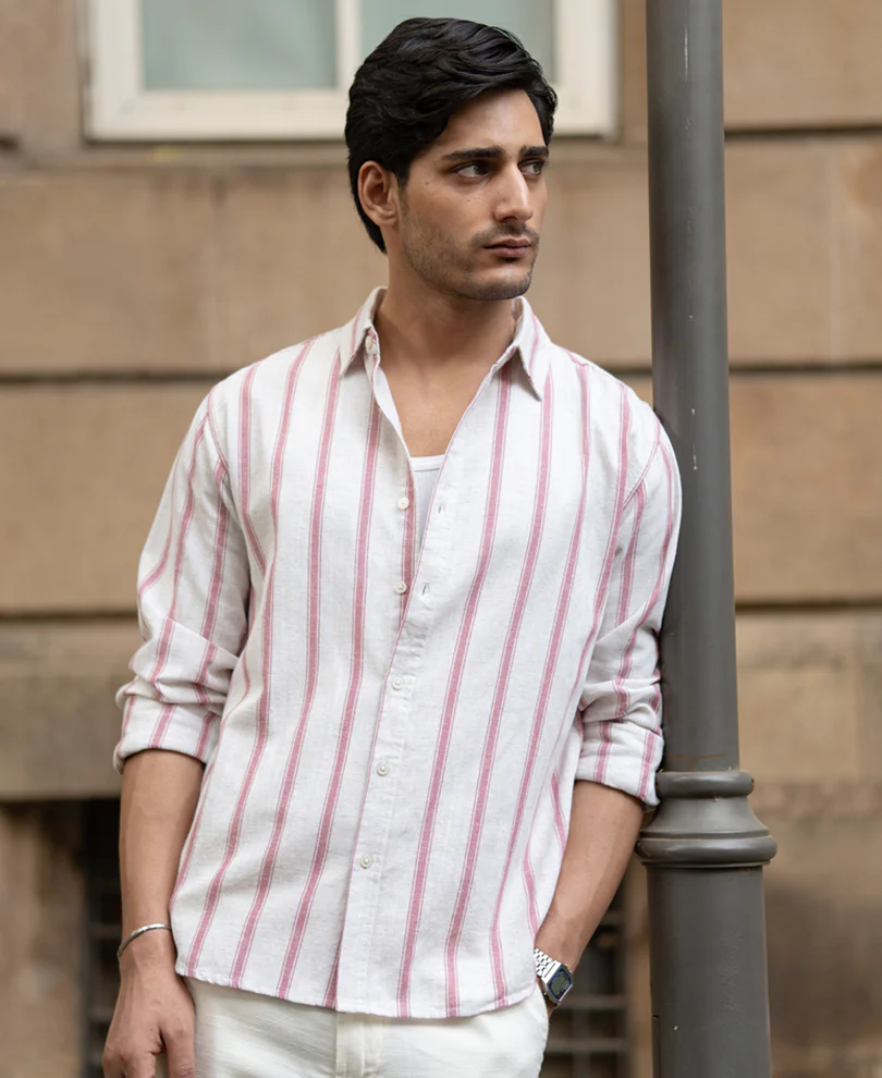 Pink & Natural Stripe Shirt - Image 2