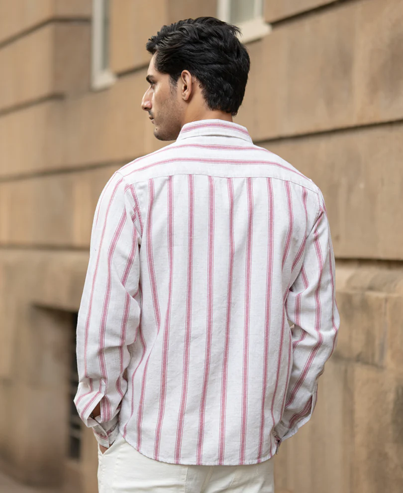 Pink & Natural Stripe Shirt - Image 6