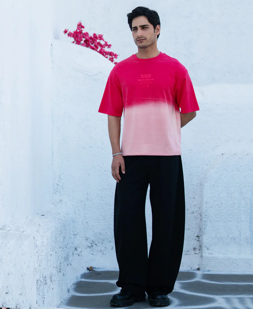 Pink Ombre Graphic T-Shirt 100% Cotton - Image 6